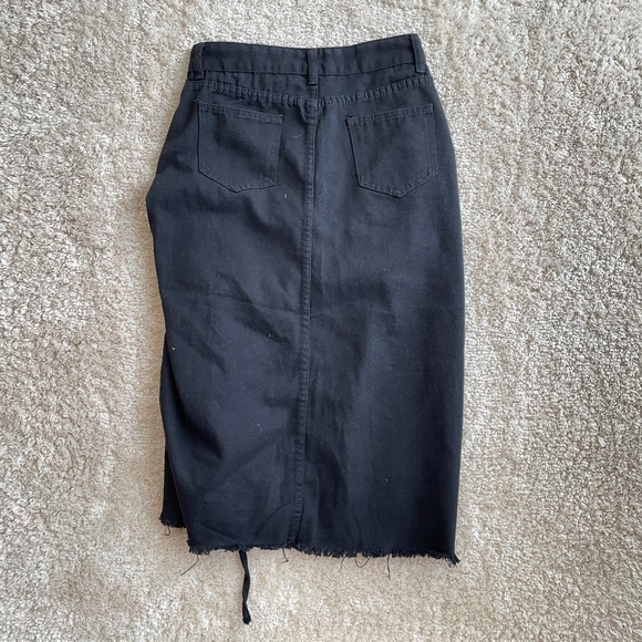 Black Denim Midi Skirt Womens Size M - Picture 9 of 9